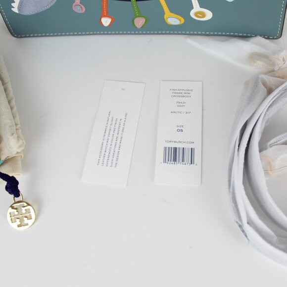 NWT TORY BURCH Fish-appliqué Frame Leather Bag - Everyday Office to Party/ Event - Picture 4 of 16